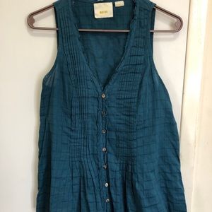 Blue Anthropologie top.